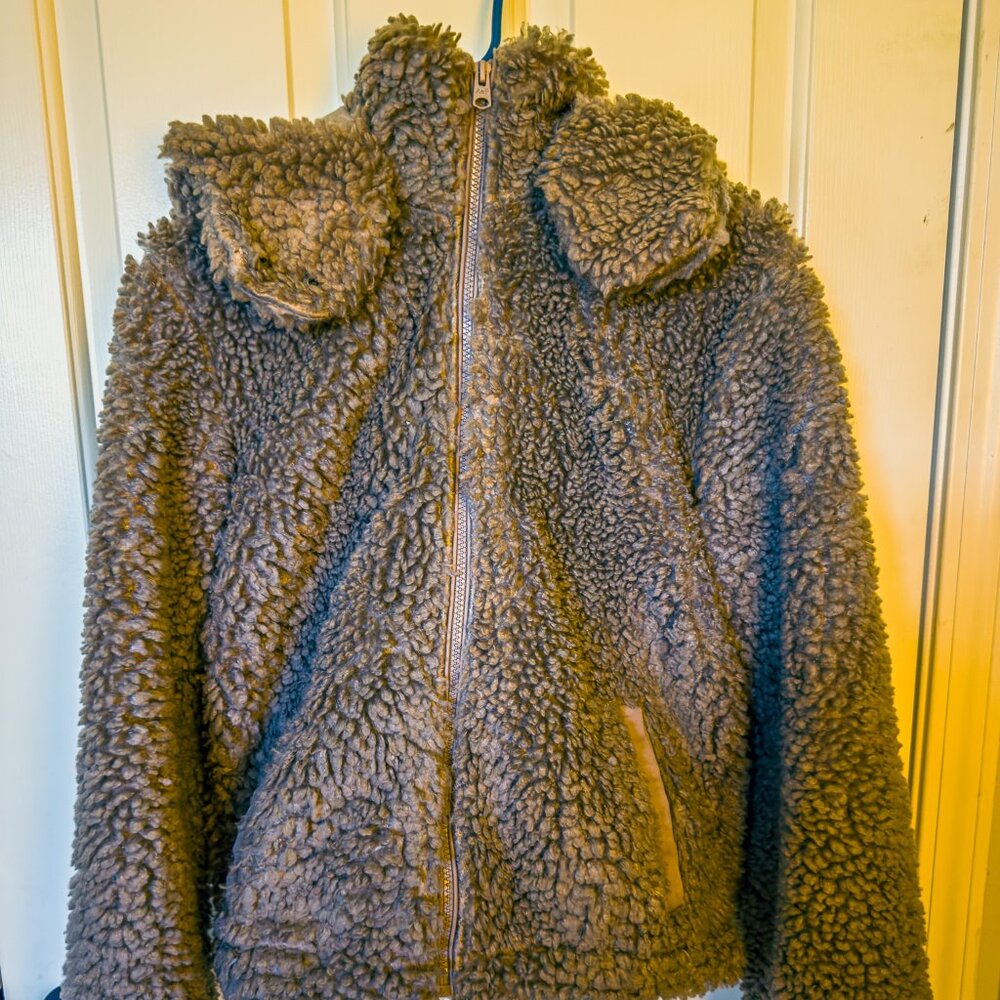 Abercrombie & Fitch Teddy Sherpa Jacket Size S with detachable hood